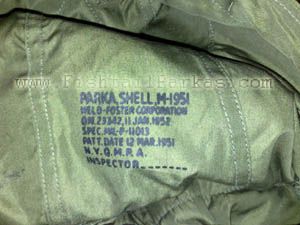 m1951 fishtail parka ink stamp