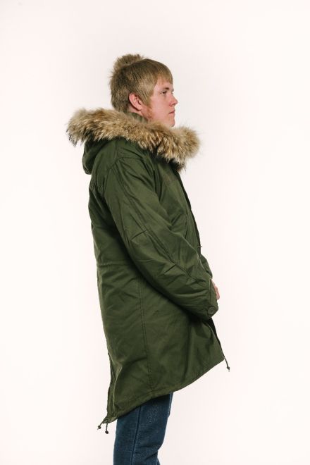 M65 parka male model side