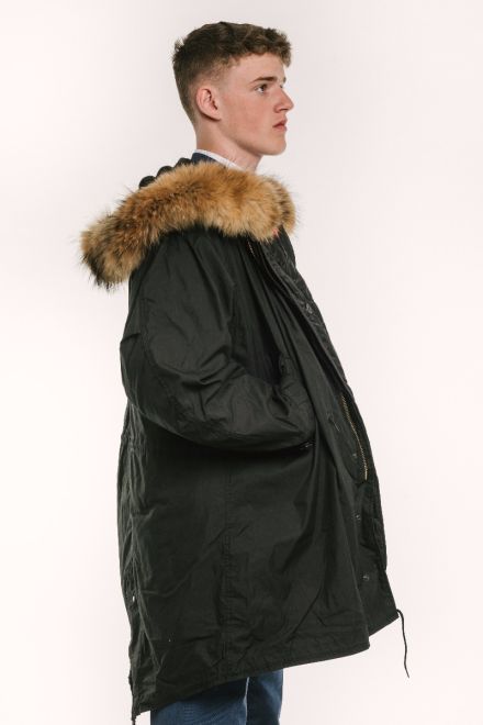 mens classic m51 parka black side view