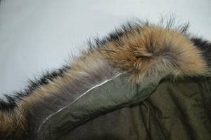 m65 parka hood stitch detail