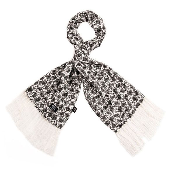 Tootal Silk Scarf Mono Black White